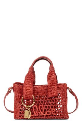 Chloé Chloé Mini Summer Banana Crochet Raffia East/West Tote