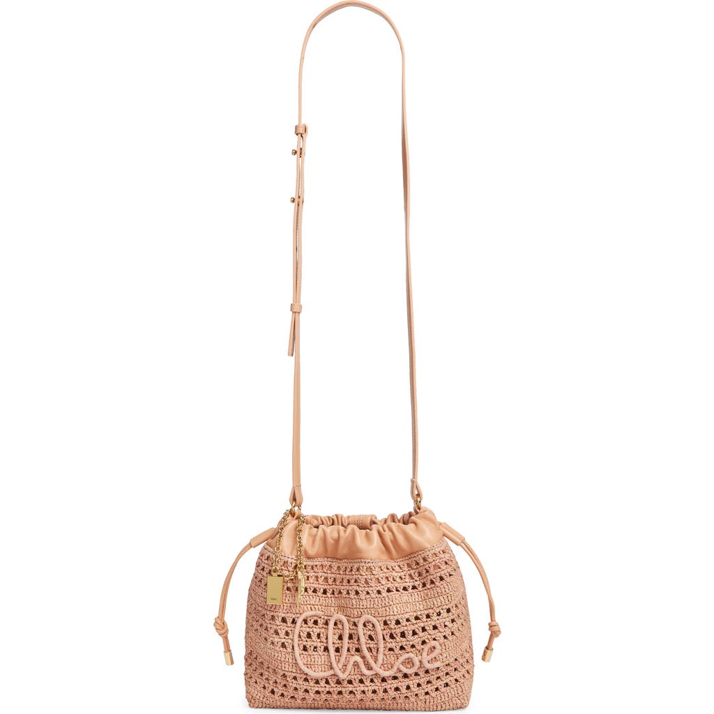Chloé Chloé Mini Summer Banana Woven Raffia Drawstring Shoulder Bag