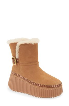 Chloé Chloé Nama Genuine Shearling Platform Ankle Boot