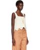 Chloé Chloé Off-White Crochet Sleeveless Cropped Tank Top - 2