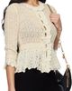 Chloé Chloé Off-White Cropped Ruffle Alpaca & Silk Knit Cardigan - 2