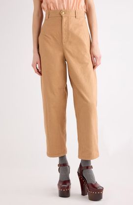 Chloé Chloé Oragnic Cotton Canvas Crop Pants