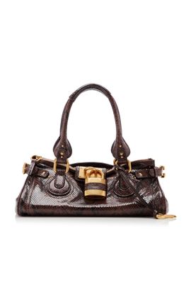 Chloé Chloé Paddington PythonEmbossed Leather Shoulder Bag