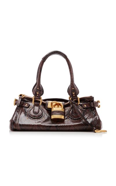 Chloé Chloé Paddington PythonEmbossed Leather Shoulder Bag