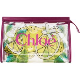 Chloé Chloé Pink & Yellow 'Chloé Soleil' Zipped Pouch