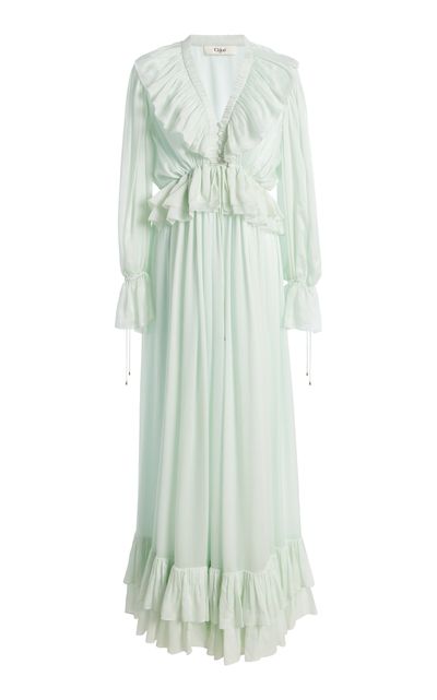 Chloé Chloé Pleated Chiffon Maxi Dress