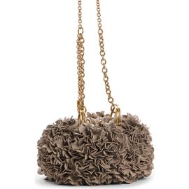 Chloé Chloé Pleated Flower Leather Crossbody Bag