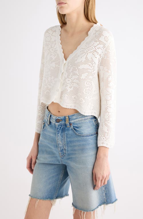 Chloé Chloé Pointelle Stitch Organic Cotton Cardigan