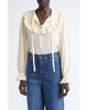 Chloé Chloé Ruffle Silk Crêpe de Chine Button-Up Shirt - 1