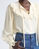 Chloé Chloé Ruffle Silk Crêpe de Chine Button-Up Shirt - 5