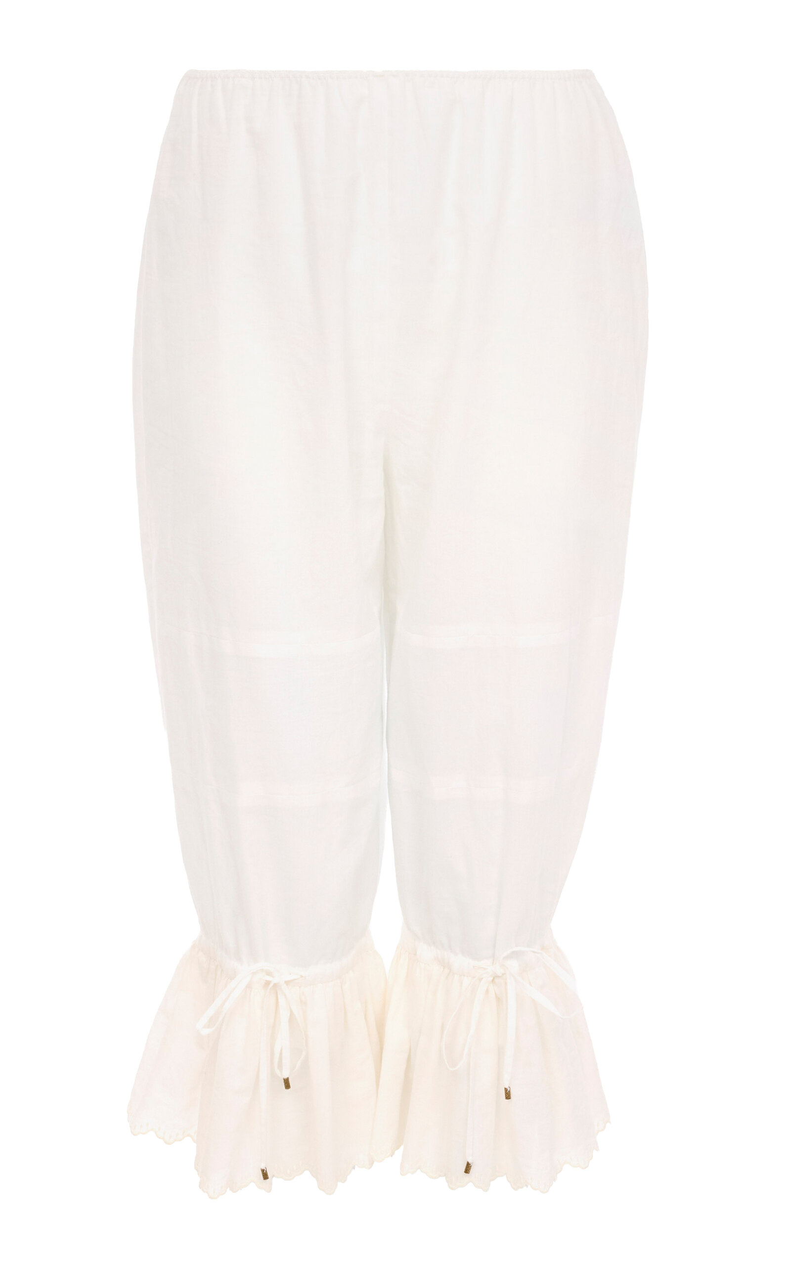 Chloé Chloé Ruffled Cotton Capri Pants