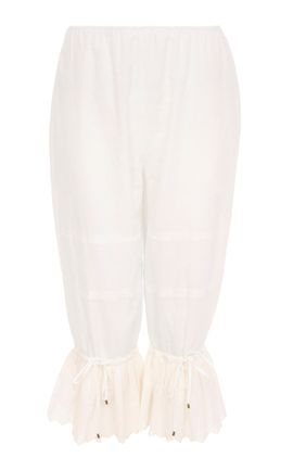 Chloé Chloé Ruffled Cotton Capri Pants