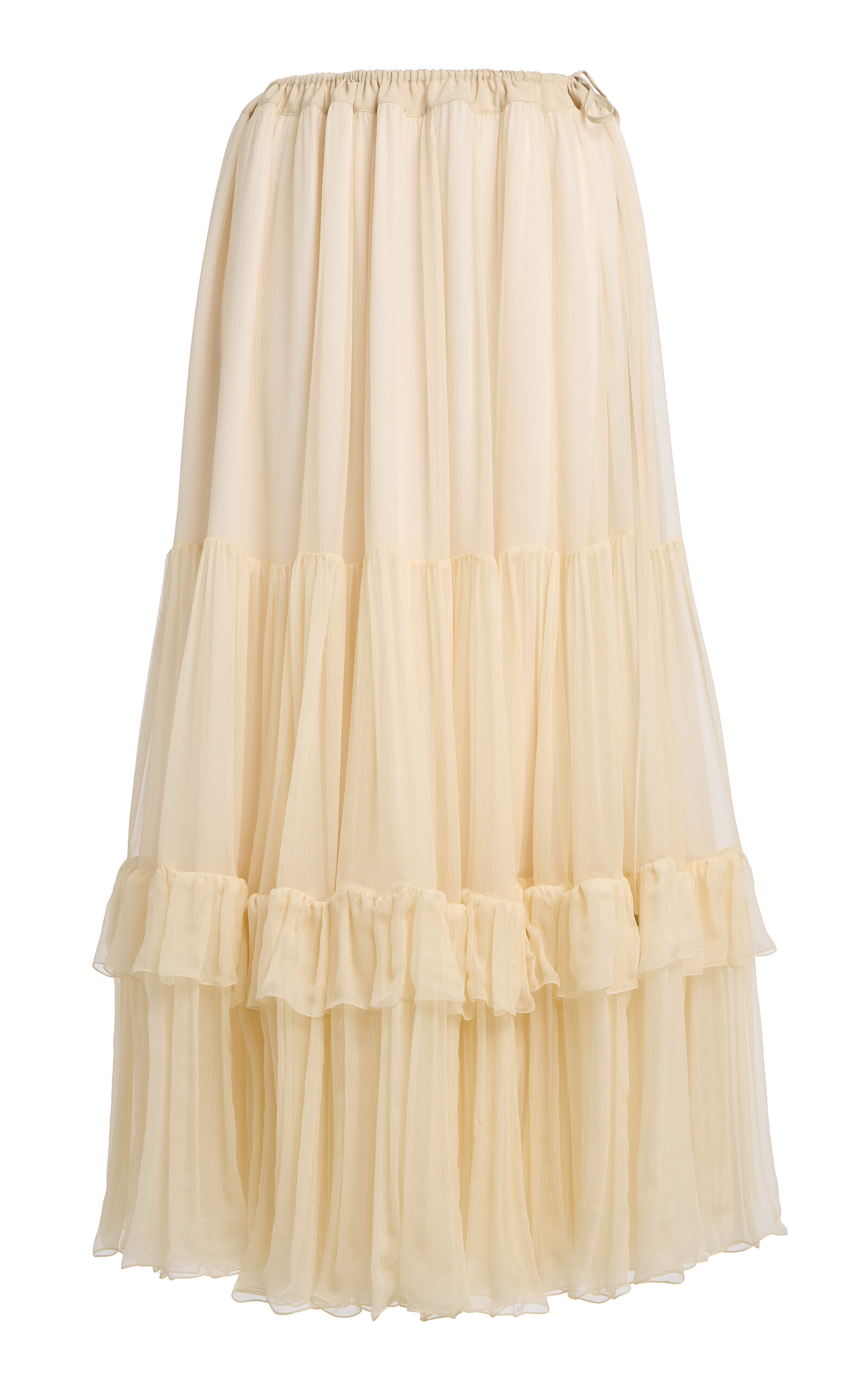 Chloé Chloé Ruffled Silk Midi Skirt