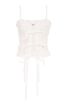 Chloé Chloé RuffledTrimmed Cotton Bustier Top