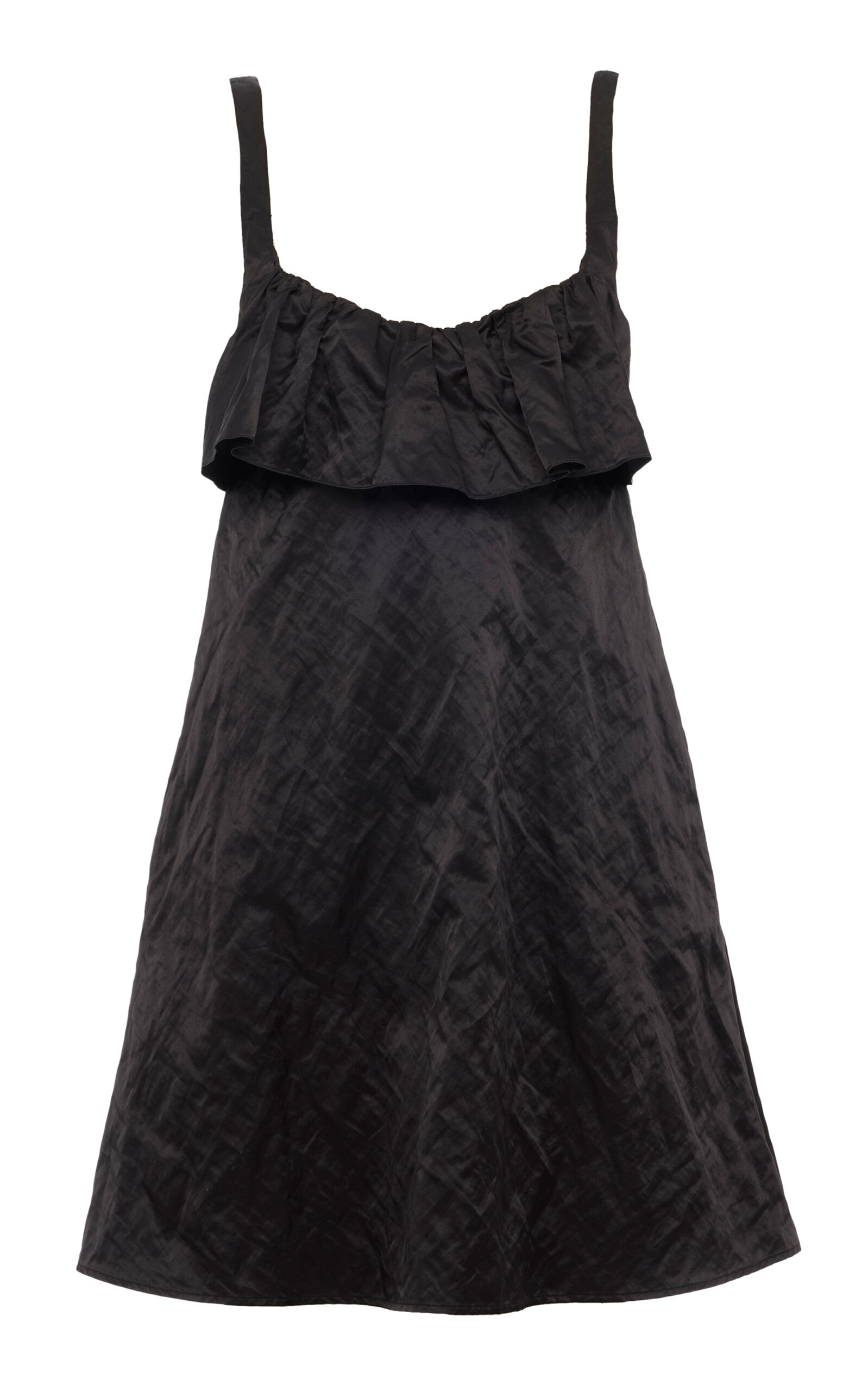 Chloé Chloé Satin Crinkle Mini Dress Black FR 36