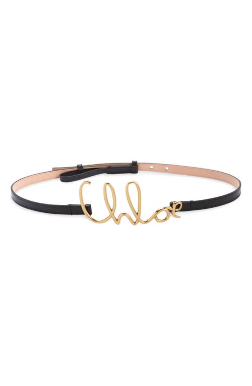 Chloé Chloé Script Logo Buckle Leather Belt
