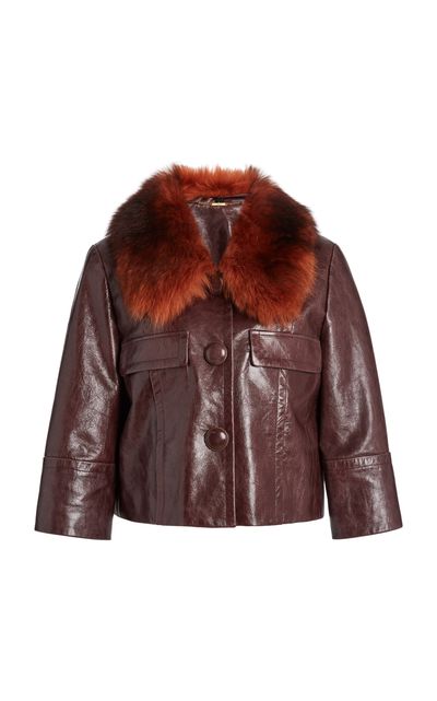 Chloé Chloé ShearlingTrimmed Leather Jacket