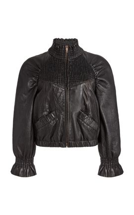 Chloé Chloé Shirred Leather Jacket