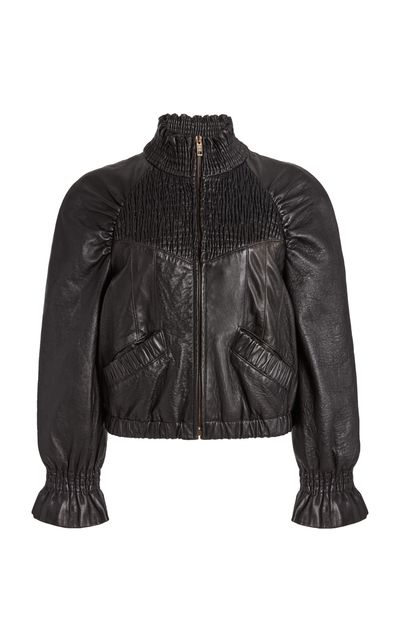 Chloé Chloé Shirred Leather Jacket