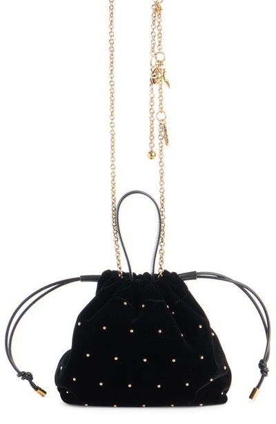Chloé Chloé Small Velvet Drawstring Shoulder Bag