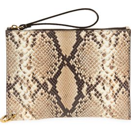 Chloé Chloé Spin Snakeskin Embossed Leather Zip Pouch