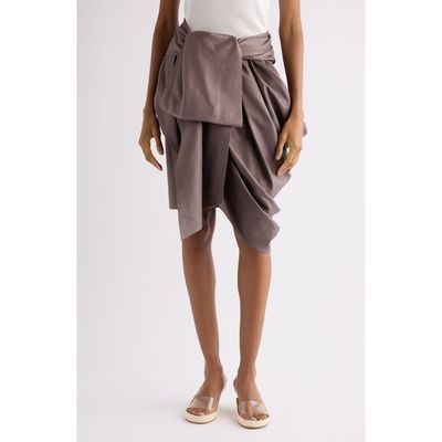 Chloé Chloé Technical Satin Faux Wrap Skirt