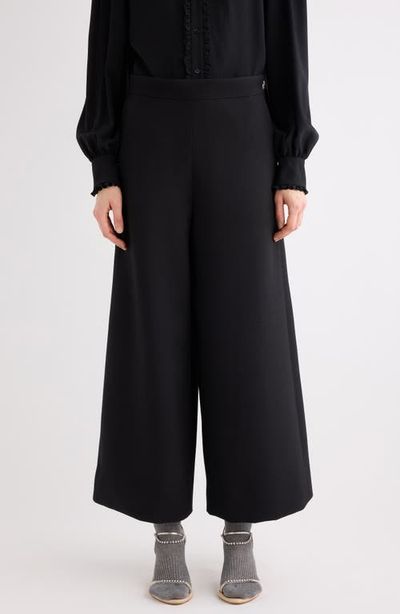 Chloé Chloé Virgin Wool Crêpe Crop Wide Leg Trousers