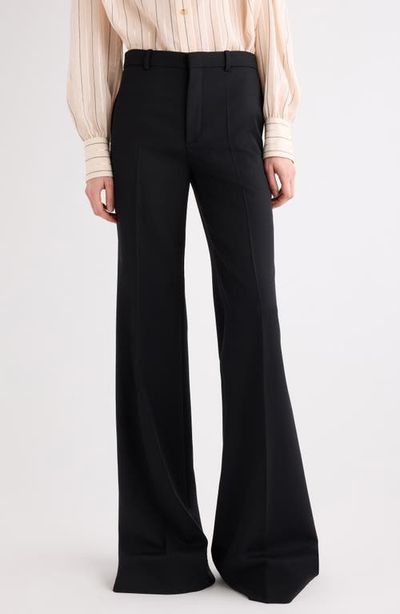 Chloé Chloé Virgin Wool Grain de Poudre Flare Trousers