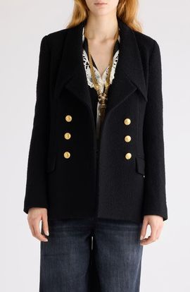 Chloé Chloé Wool Blend Bouclé Peacoat