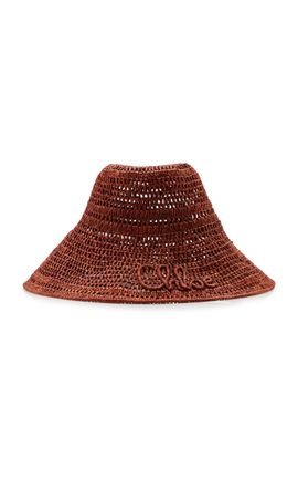 Chloé Chloé Woven Raffia Bucket Hat