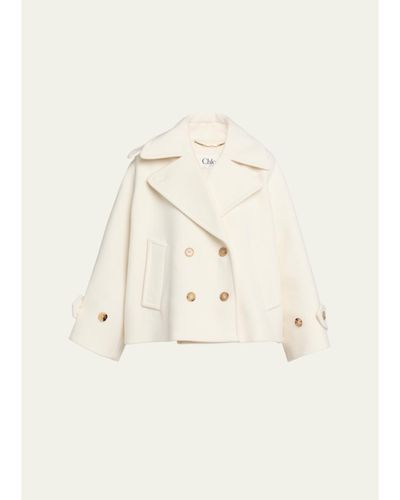 Chloe Double-Breasted Wool Peacoat