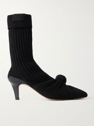 CHLOÉ Knotted knitted boots