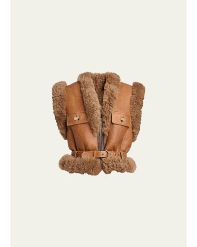 Chloé Lamb Shearling Belted Vest