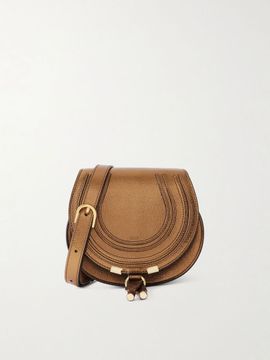 CHLOÉ Marcie metallic crinkled-leather shoulder bag