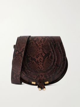 CHLOÉ Marcie snake-effect leather shoulder bag