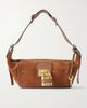CHLOÉ Paddington embellished leather-trimmed suede shoulder bag - 1