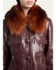 Chloé Shiny Calf Leather Jacket with Shearling Collar - 5