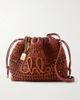 CHLOÉ Summer Banana leather-trimmed raffia shoulder bag - 1
