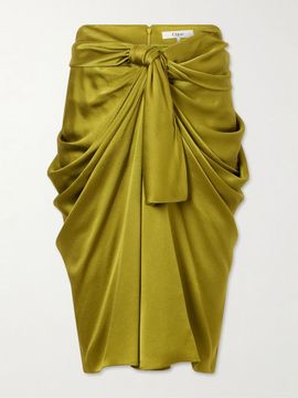 CHLOÉ Twist-front silk-crepe de chine midi skirt