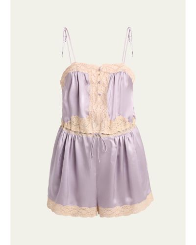 Chloe Washed Silk Satin Romper