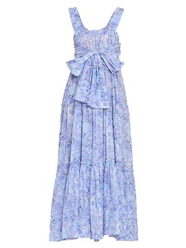 Chloé Women's À La Plage Floral Cotton Sashed Midi-Dress