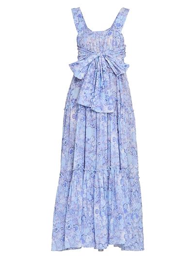 Chloé Women's À La Plage Floral Cotton Sashed Midi-Dress