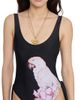 Chloé Women's À La Plage Floral Parrot Tie One-Piece Swimsuit - 6