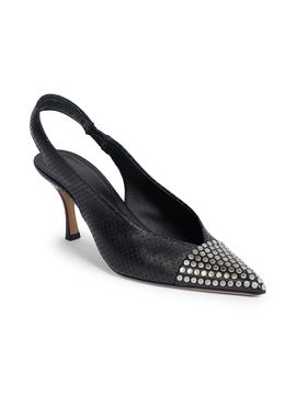 Chloé Women's Alba Studded Leather Slingback Pumps