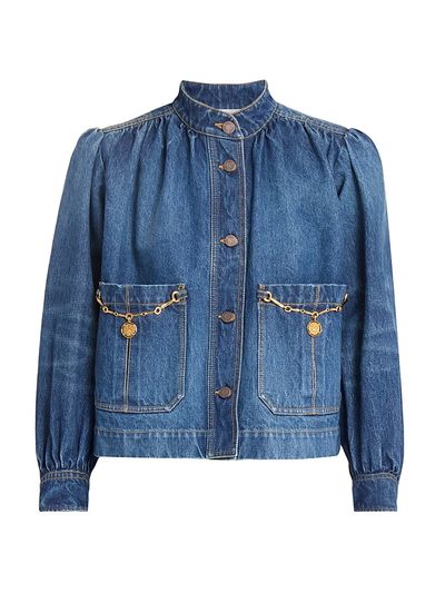 Chloé Women's Chain Denim Shirred Jacket