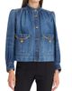 Chloé Women's Chain Denim Shirred Jacket - 3