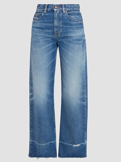 Chloé Women's Cotton Wide-Leg Cropped Jeans
