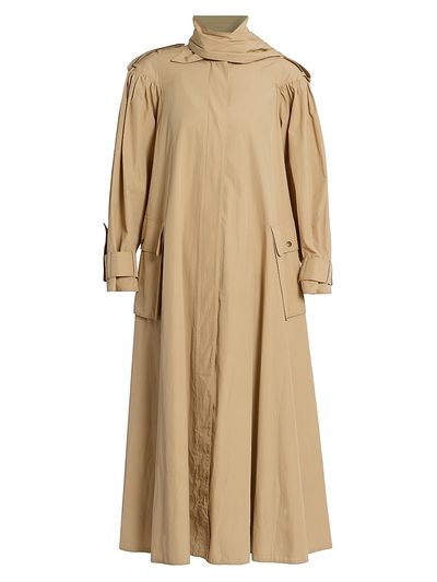 Chloé Women's Gathered Cotton Trench Coat