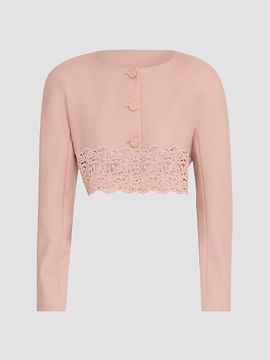 Chloé Women's Guipure Lace & Wool Crop Sweater