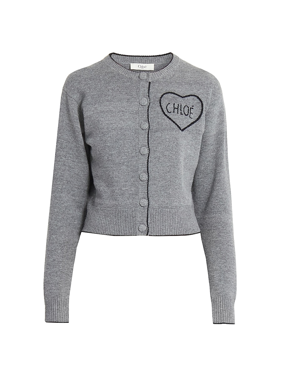 Chloe カーディガン Chloé - Women's Heart Logo Wool-Cashmere Cardigan